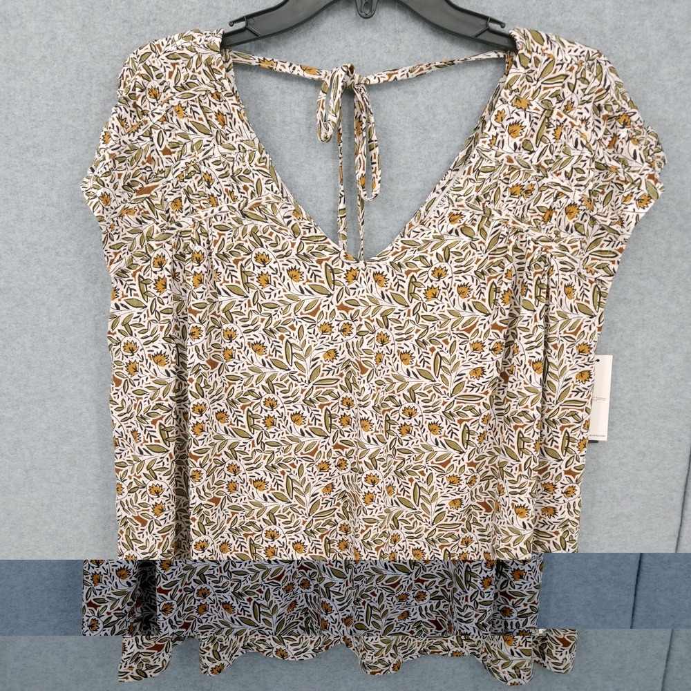Liverpool Los Angeles Olive Leaf V Neck Pullover Top Womens Size 1X NWT